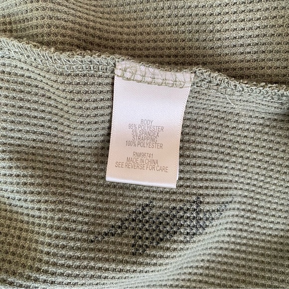 Self Esteem Hooded Lightweight waffle Knit Cardigan Sage - Picture 6 of 10